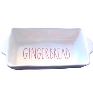Rae Dunn Magenta Gingerbread Loaf Pan Holidays Red White Christmas
